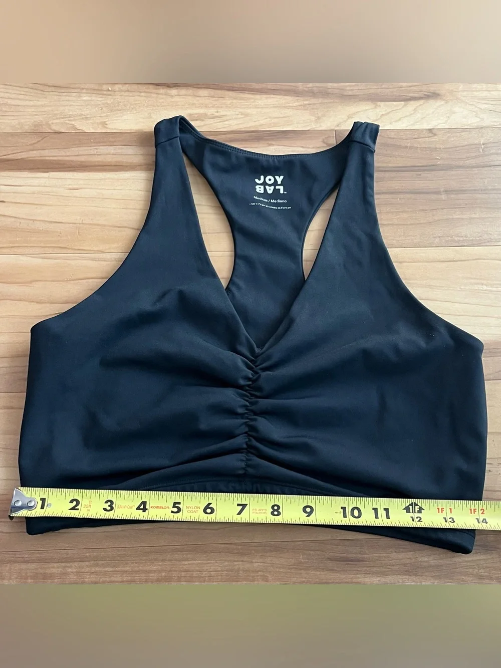 JoyLab Black Ruched Racerback Sports Bra – Size Medium - Picture 9 of 11